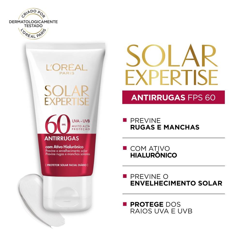 Protetor Solar Facial L Oréal Paris Solar Expertise Antirrugas Fps 60