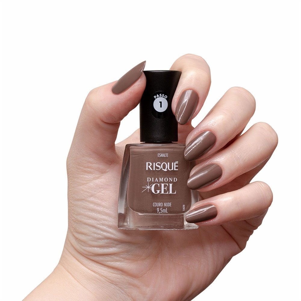 Esmalte Risqué Diamond Gel Couro Nude Cremoso 9 5ml PanVel Farmácias