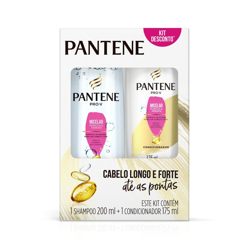 Kit Pantene Micelar Shampoo 200ml Condicionador 175ml PanVel Farmácias