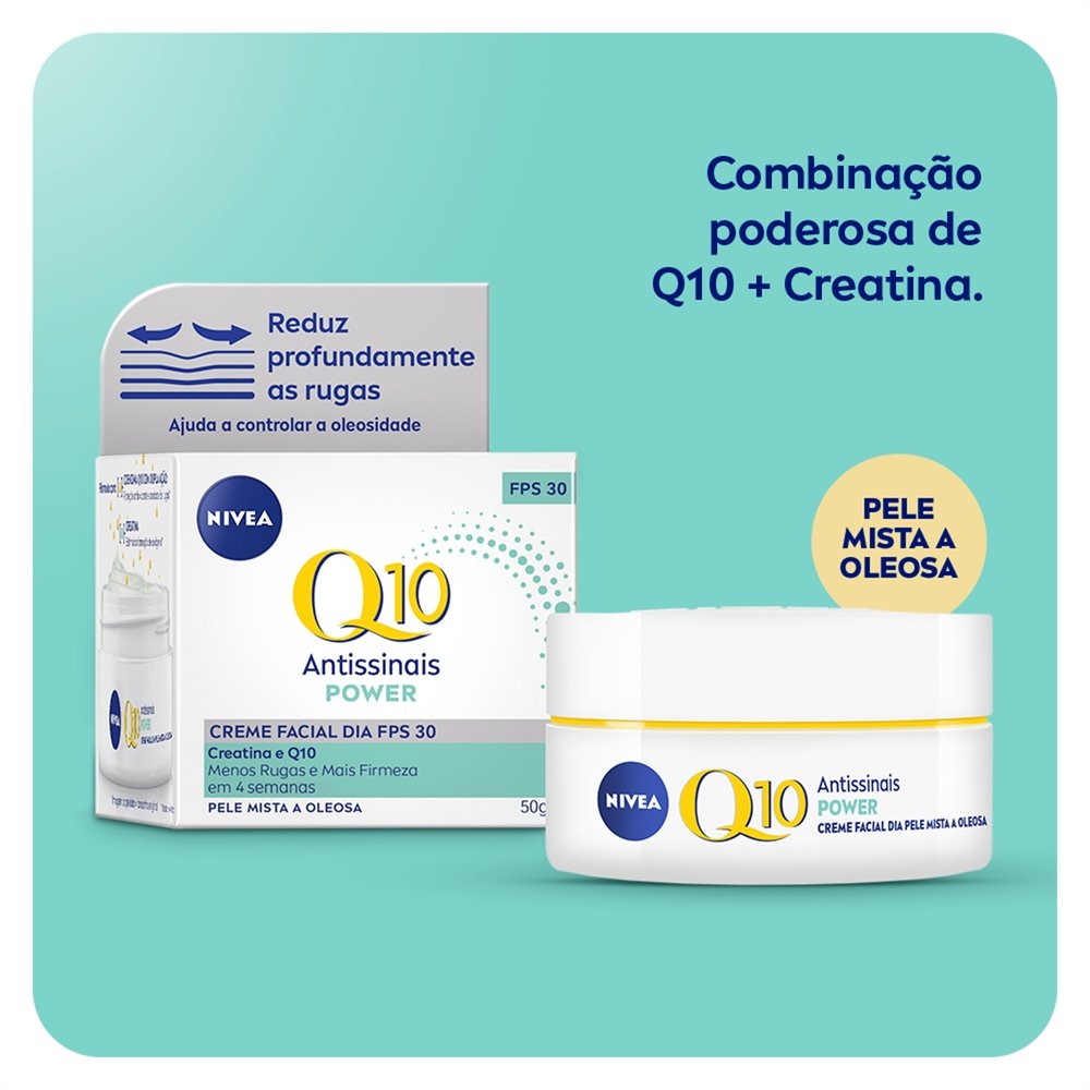 Creme Facial Antissinais Diurno Nivea Q Power Fps Mg Pele Mista A