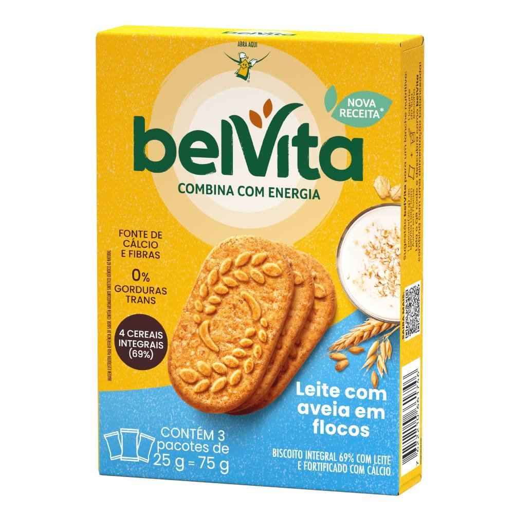 Biscoito Belvita Ao Leite Grãos De Aveia 75g PanVel Farmácias