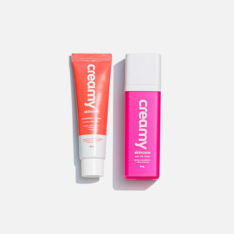 Kit Duo Creamy Ácido Mandélico 30g + Gel Creme Hidratante Calming Cream 40g