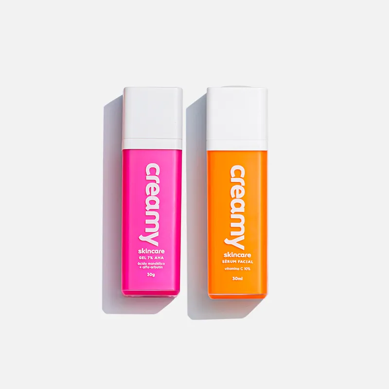 Kit Duo Creamy Ácido Mandélico 30g + Sérum Facial Anti Idade Vitamina C 10% Antioxidante 30ml