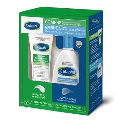 KIT CETAPHIL GEL CREME 226G GANHE 50% DE DESCONTO LOÇÃO DE LIMPEZA 120ML