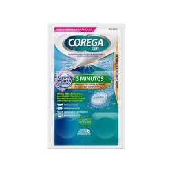 Limpador De Próteses E Aparelhos Removíveis Corega Tabs 3 Minutos Limpeza 6 Unidades