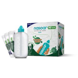 Nasoar Xt Cloreto De Sódio 0,9% + Xilitol 5% Lavagem Nasal 15 Envelopes + Lavador Nasal 240ml