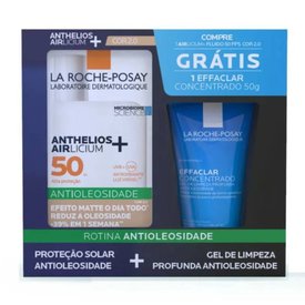 KIT LA ROCHE POSAY PROTETOR SOLAR FACIAL AIRLICIUM FLUIDO FPS50 2.0 40G+GEL DE LIMPEZA EFFACLAR 50G