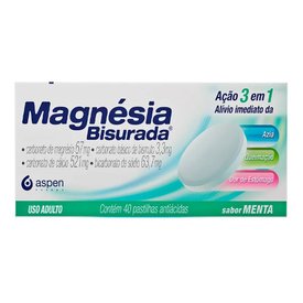 MAGNÉSIA BISURADA 40 PASTILHAS