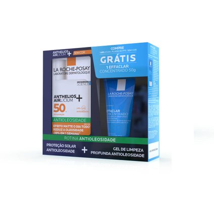 KIT LA ROCHE POSAY PROTETOR SOLAR FACIAL AIRLICIUM FLUIDO FPS50 40G + GEL DE LIMPEZA EFFACLAR 50G