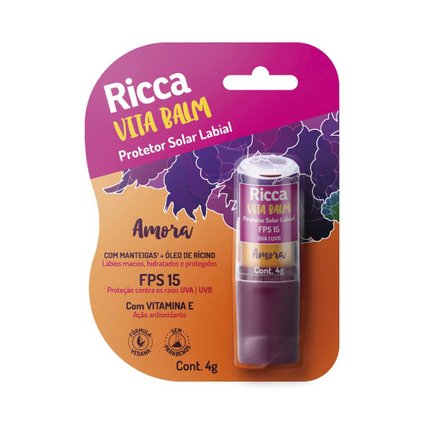 PROTETOR SOLAR LABIAL RICCA FPS15 AMORA 4G