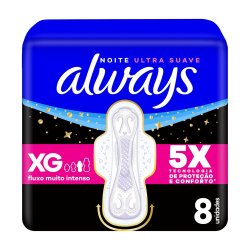 Absorvente Always Noite Ultra Suave Com Abas Fluxo Muito Intenso, 8 Unidades