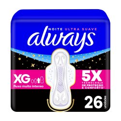 Absorvente Always Noite Ultra Suave Com Abas Fluxo Muito Intenso 26 Unidades