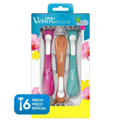 APARELHO DE DEPILAÇÃO GILLETTE VENUS TROPICAL 6 UNIDADES
