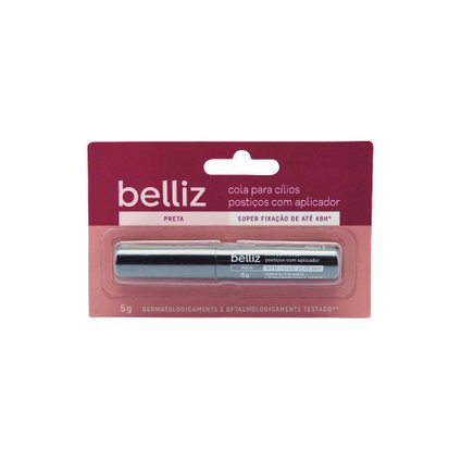COLA PARA CILIOS BELLIZ 48HRS PRETA COM APLICADOR
