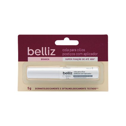 COLA PARA CILIOS BELLIZ 48HRS BRANCA COM APLICADOR