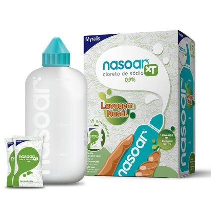 NASOAR XT 1,67% LAVAGEM NASAL 15 ENVELOPES + LAVADOR NASAL 240ML