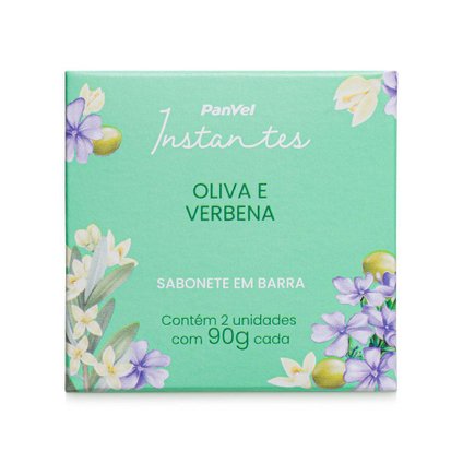 KIT SABONETES EM BARRA PANVEL INSTANTES OLIVA E VERBENA 2 UNIDADES - 90G CADA