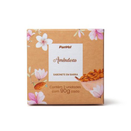 KIT SABONETES EM BARRA PANVEL AMÊNDOAS 2 UNIDADES - 90G CADA