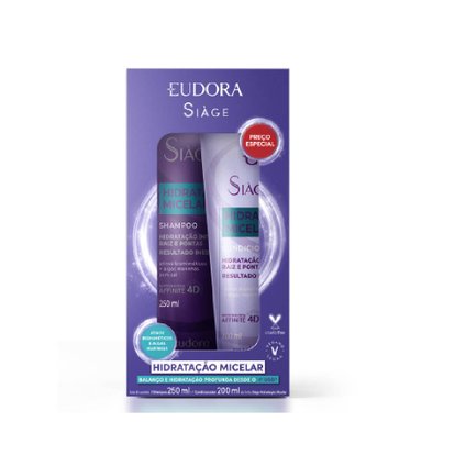 KIT EUDORA SIÀGE MICELAR SHAMPOO 250ML + CONDICIONADOR 200ML