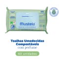TOALHAS UMEDECIDAS COMPOSTÁVEIS MUSTELA TOALHAS COM PERFUME 60 UNIDADES