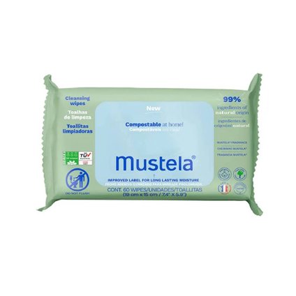 TOALHAS UMEDECIDAS COMPOSTÁVEIS MUSTELA TOALHAS COM PERFUME 60 UNIDADES