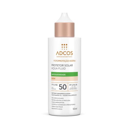 PROTETOR SOLAR FACIAL ADCOS AQUA FLUID FPS50 NUDE 50ML