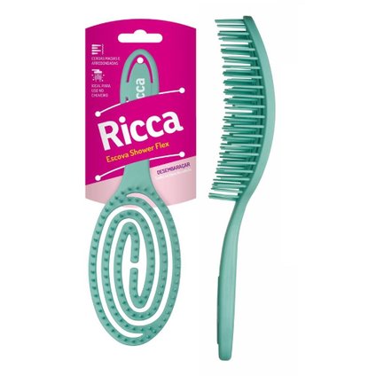 ESCOVA DE CABELO RICCA SHOWER FLEX TURQUESA
