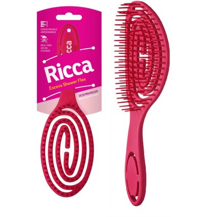 ESCOVA DE CABELO RICCA SHOWER FLEX ROSA
