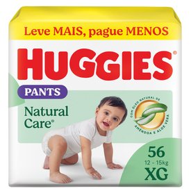 FRALDA HUGGIES PANTS PREMIUM NATURAL CARE XG COM 56 UNIDADES