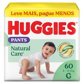 FRALDA HUGGIES PANTS PREMIUM NATURAL CARE G 60 UNIDADES