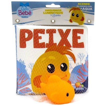 LIVRO DO BEBÊ AMIGUINHOS LUMINOSOS NO BANHO COM PEIXE