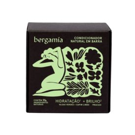 CONDICIONADOR NATURAL EM BARRA BERGAMÍA HIDRATAÇÃO E BRILHO 55G