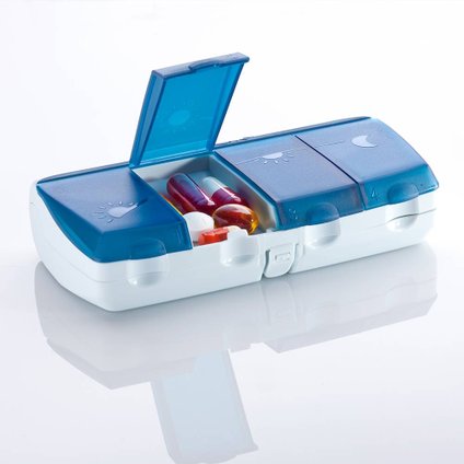 PORTA COMPRIMIDOS 4 COMPARTIMENTOS 1 DIA PILBOX DAILY AZUL