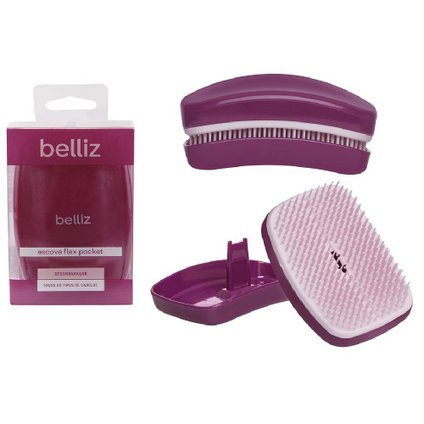 ESCOVA DE CABELOS BELLIZ FLEX POCKET CASSIS
