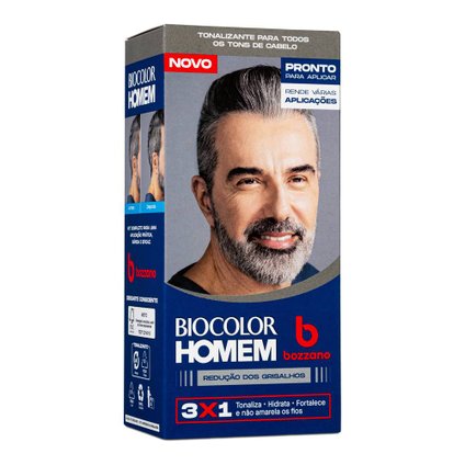 TONALIZANTE DE CABELO MASCULINO BIOCOLOR HOMEM BOZZANO REDUÇÃO DOS GRISALHOS