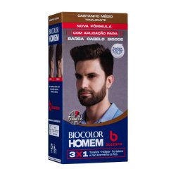 Tonalizante De Cabelo Masculino Biocolor Homem Bozzano Castanho Médio
