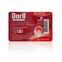 Analgésico Doril Enxaqueca 250mg + 250mg + 65mg 4 Comprimidos