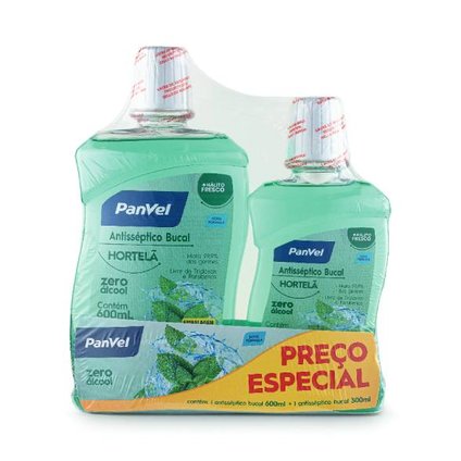 KIT ENXAGUATORIA ORAL HORTELÃ 600ML + 300ML