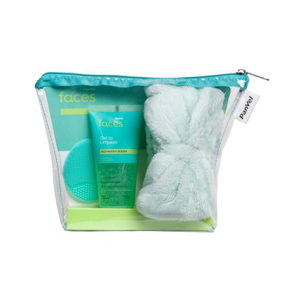 KIT MINI SABONETE GEL MISTA A OLEOSA 50G + ESPONJA FACIAL ESFOLIANTE DE CELULOSE + FAIXA DE LAÇO ATO