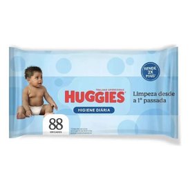 LENÇO UMEDECIDO HUGGIES HIGIENE DIÁRIA RENDEM 2X MAIS 88 UNIDADES