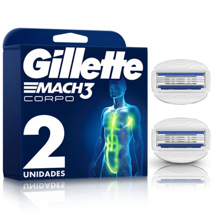 CARGA PARA APARELHO DE DEPILAÇÃO CORPORAL GILLETTE MACH3 CORPO 2 UNIDADES