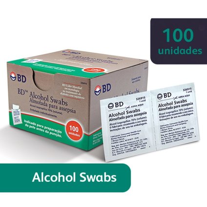 ÁLCOOL SWAB BD COM 100