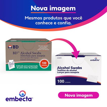 ÁLCOOL SWAB BD COM 100