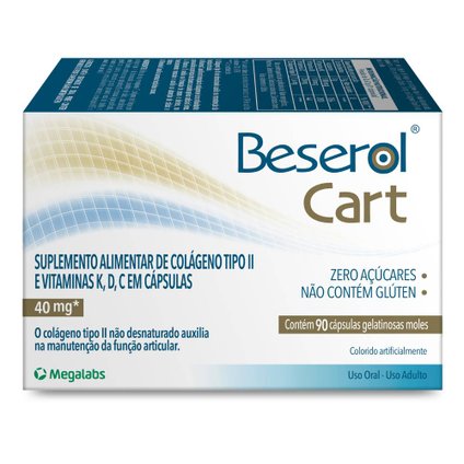 COLÁGENO NÃO HIDROLISADO TIPO II BESEROL CART 90 CÁPSULAS EM GEL