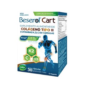 COLÁGENO NÃO HIDROLISADO TIPO II BESEROL CART 30 CÁPSULAS EM GEL