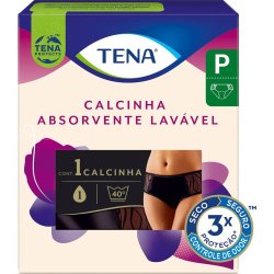 Calcinha Absorvente Lavável Tena Preta P