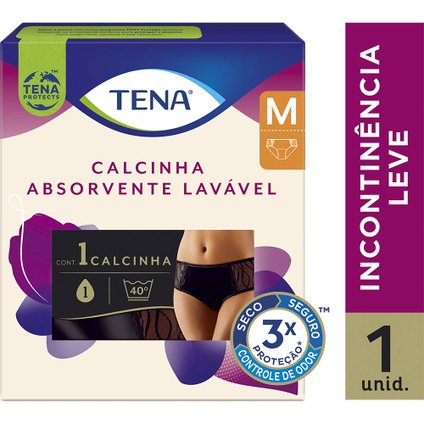 CALCINHA ABSORVENTE LAVÁVEL TENA PRETA M