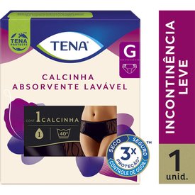 CALCINHA ABSORVENTE LAVÁVEL TENA PRETA G