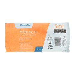 Seringa Luer Lock Com Agulha Panvel - 30x0,7mm - 22g - 5ml