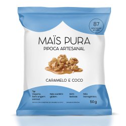 Pipoca Artesanal Mais Pura Caramelo Coco 50g